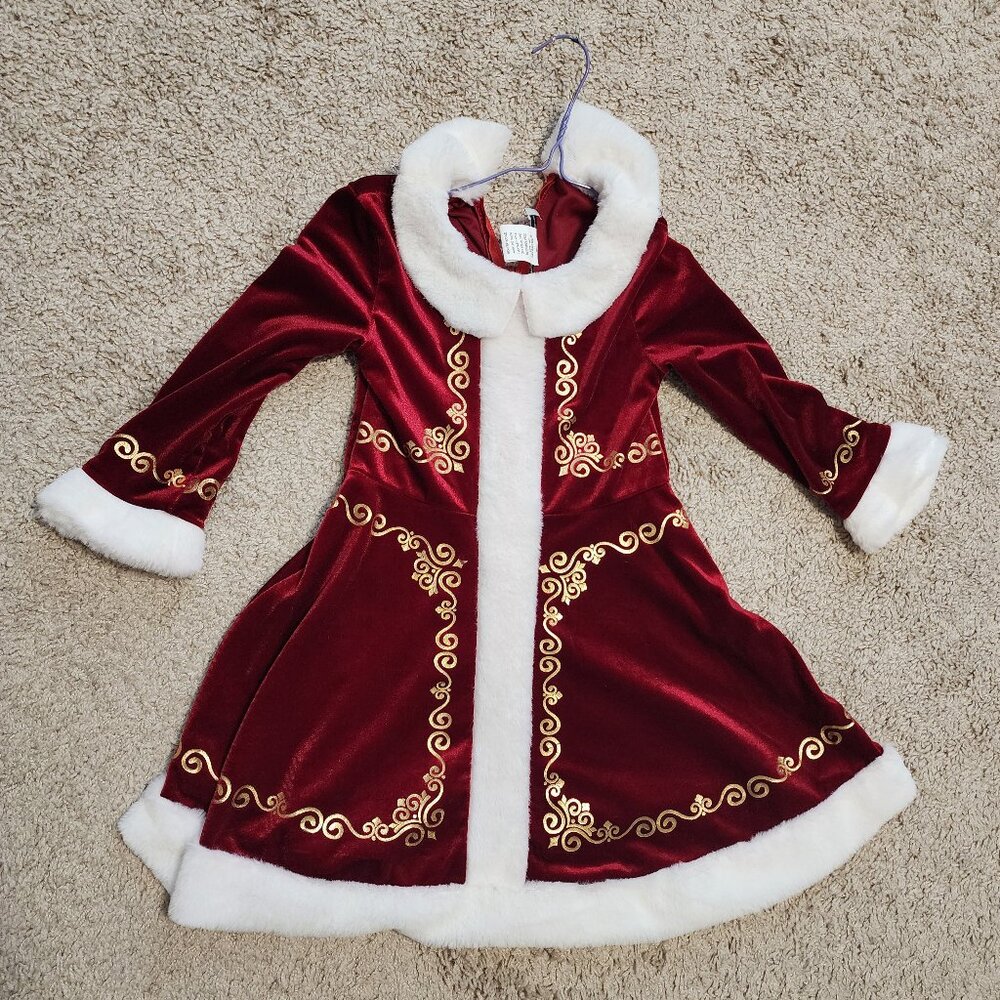 Girls Toddler size Mrs Santa Claus Dress - Size 4T - includes santa hat + liner
